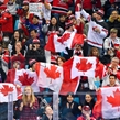 GANGNEUNG, SOUTH KOREA - FEBRUARY 22: Fans cheer on Team Canada after a second period goal on Team USA during gold medal round action at the PyeongChang 2018 Olympic Winter Games. (Photo by Matt Zambonin/HHOF-IIHF Images)

